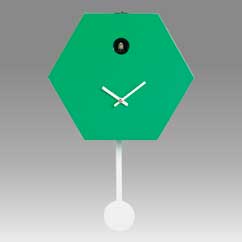 Contemporary cuckoo clock Art.honey 2600 lacquered with acrilic color green